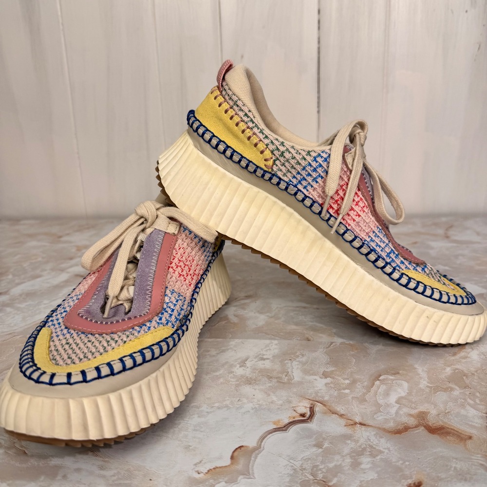 Dolce Vita Dolen Sneakers Womens 9.5 Colorblock‎ Lace Up Boho Platform